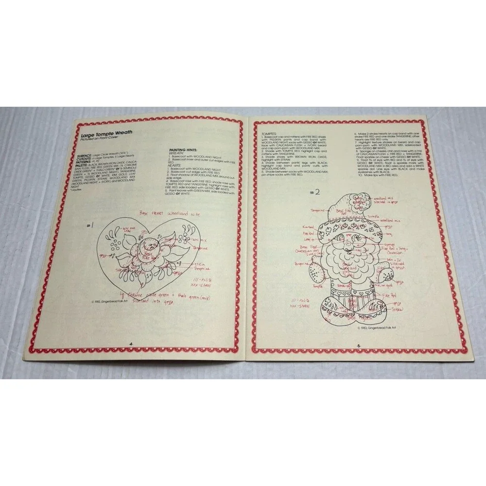 Vintage 1984 Gingerbread Folk Art Wooden Appliques Craft Pattern Book 38 Designs